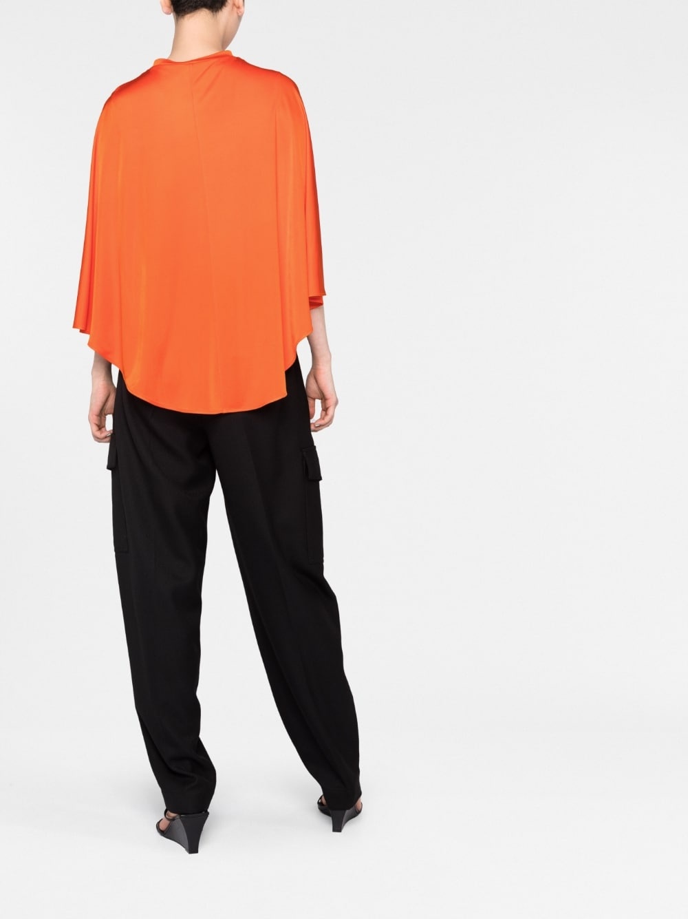 high-low draped blouse - 4