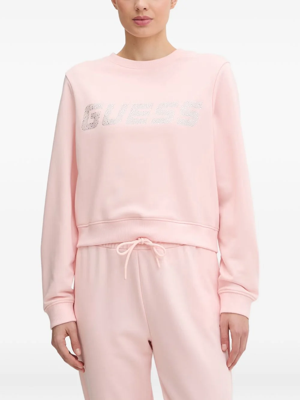 GUESS USA Silvy rhinestone-logo sweatshirt - V6GQ13K3091 | REVERSIBLE