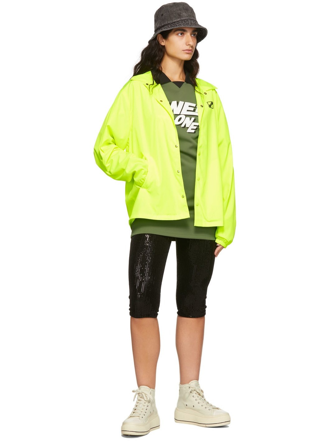 Yellow Polyester Windbreaker Jacket - 4