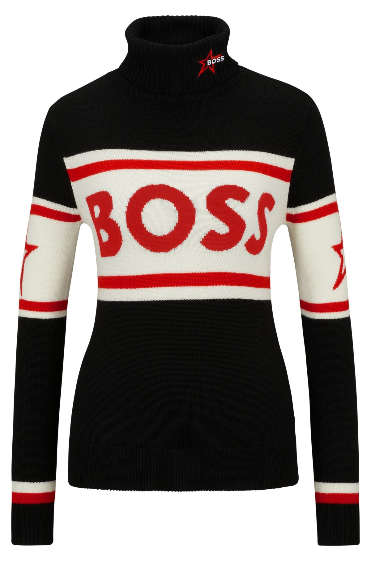 BOSS X PERFECT MOMENT LOGO SWEATER IN VIRGIN WOOL - 1