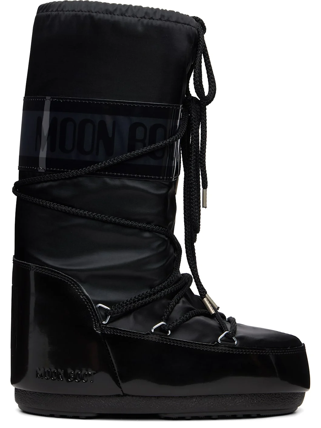 Black Icon Glance Satin Boots - 1