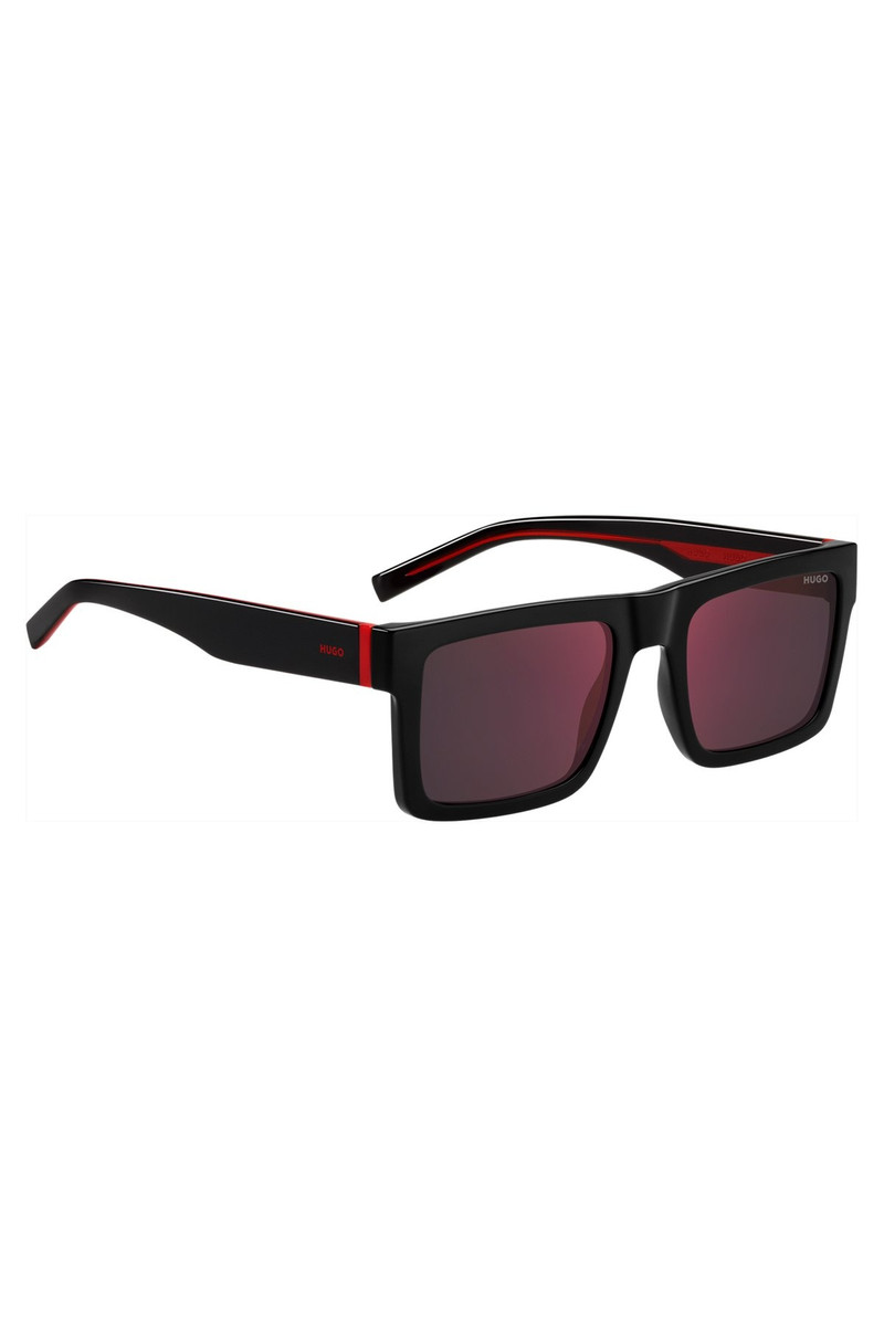 BLACK SUNGLASSES WITH SIGNATURE RED ACCENTS 4