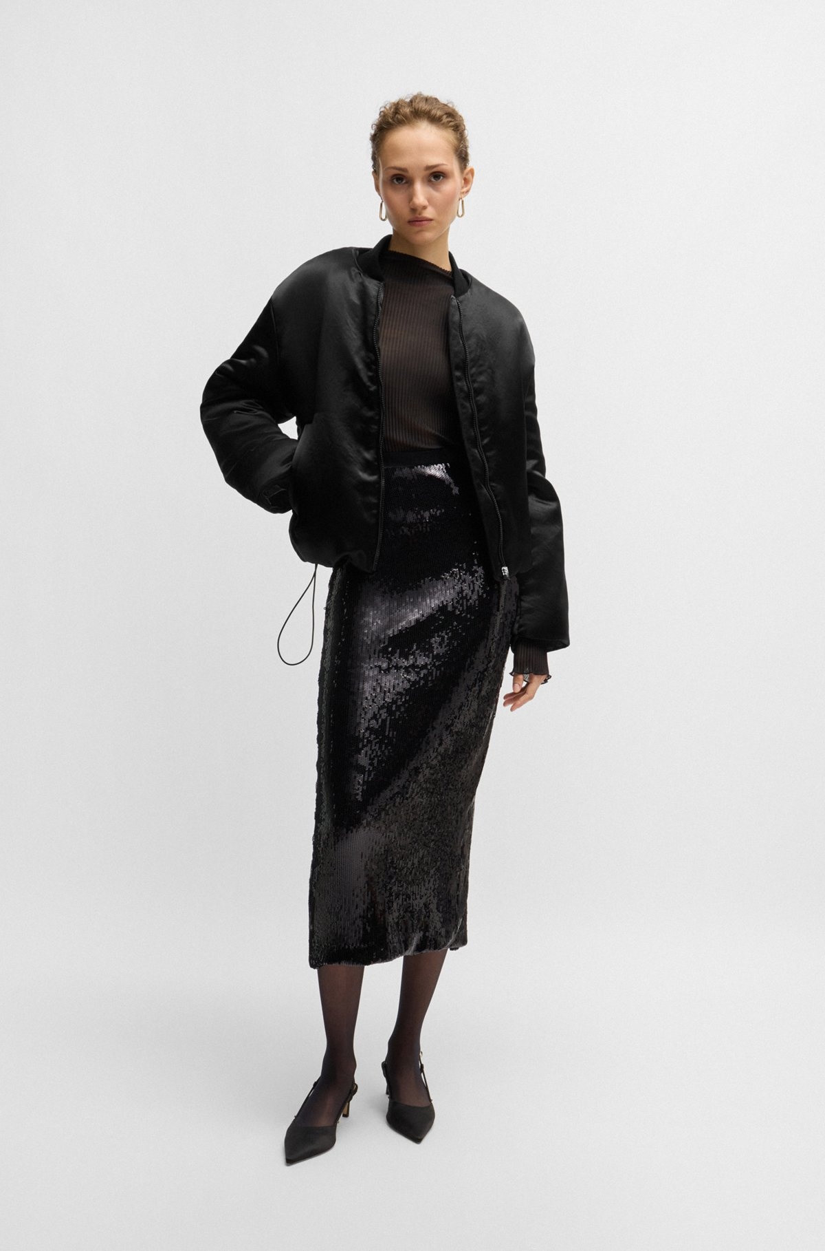 PADDED BOMBER JACKET IN SATIN - 3