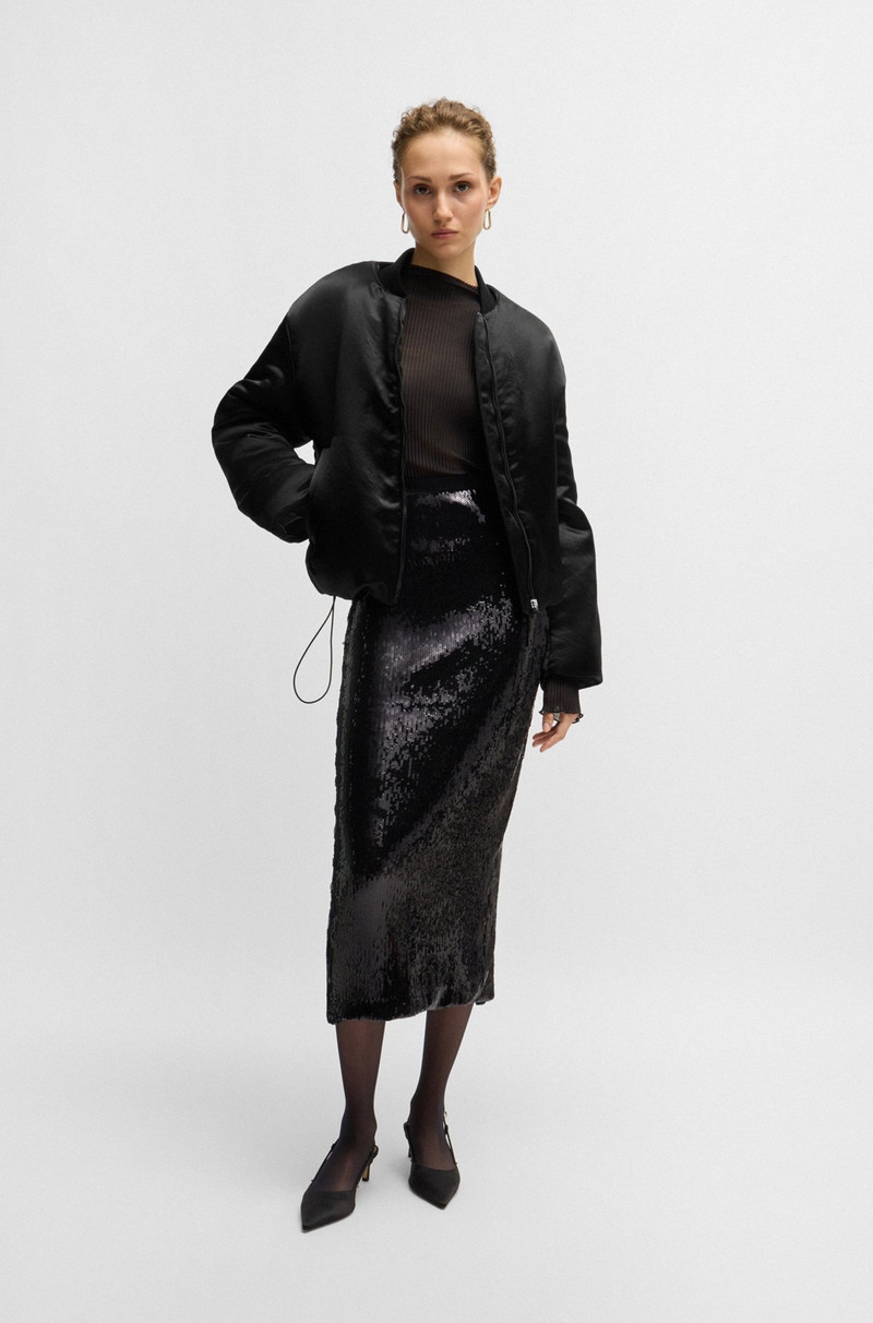 BOSS PADDED BOMBER JACKET IN SATIN outlook