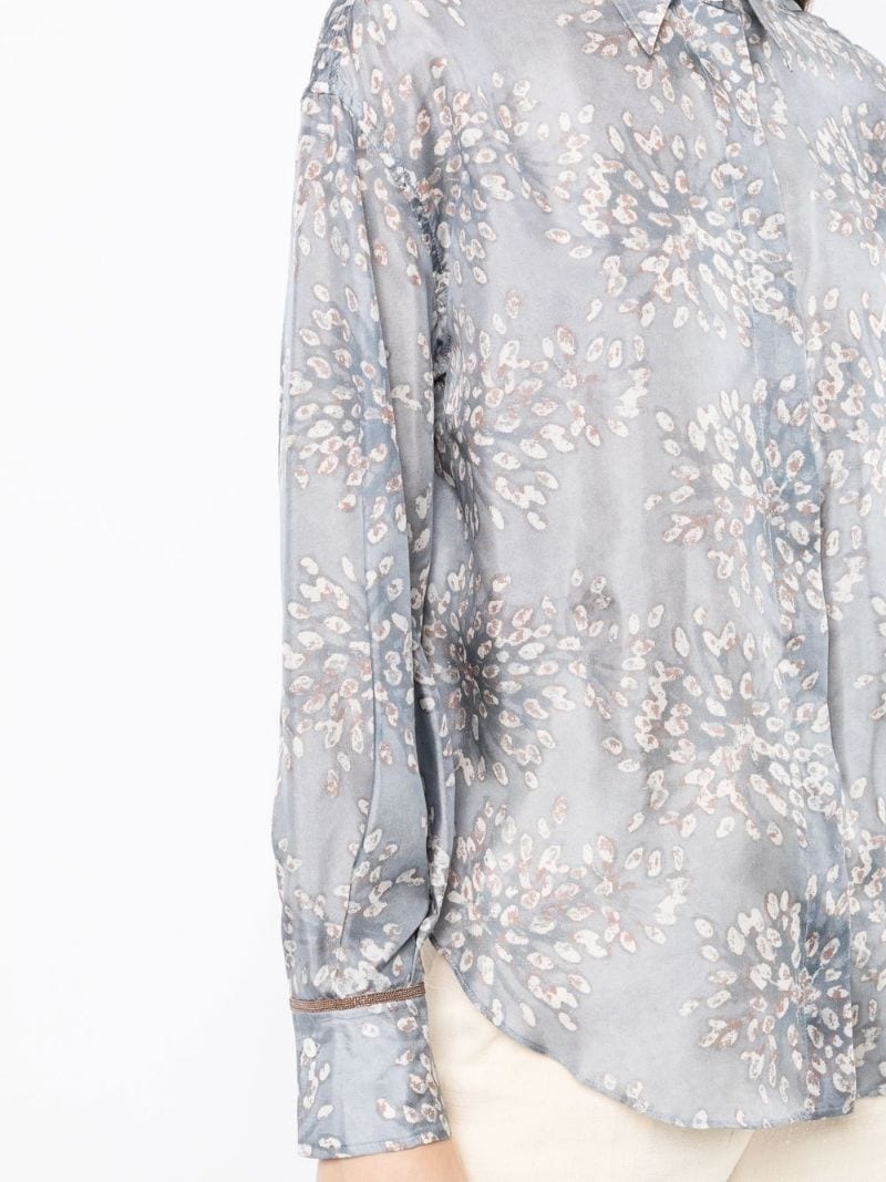 broderie anglaise-print silk blouse - 5