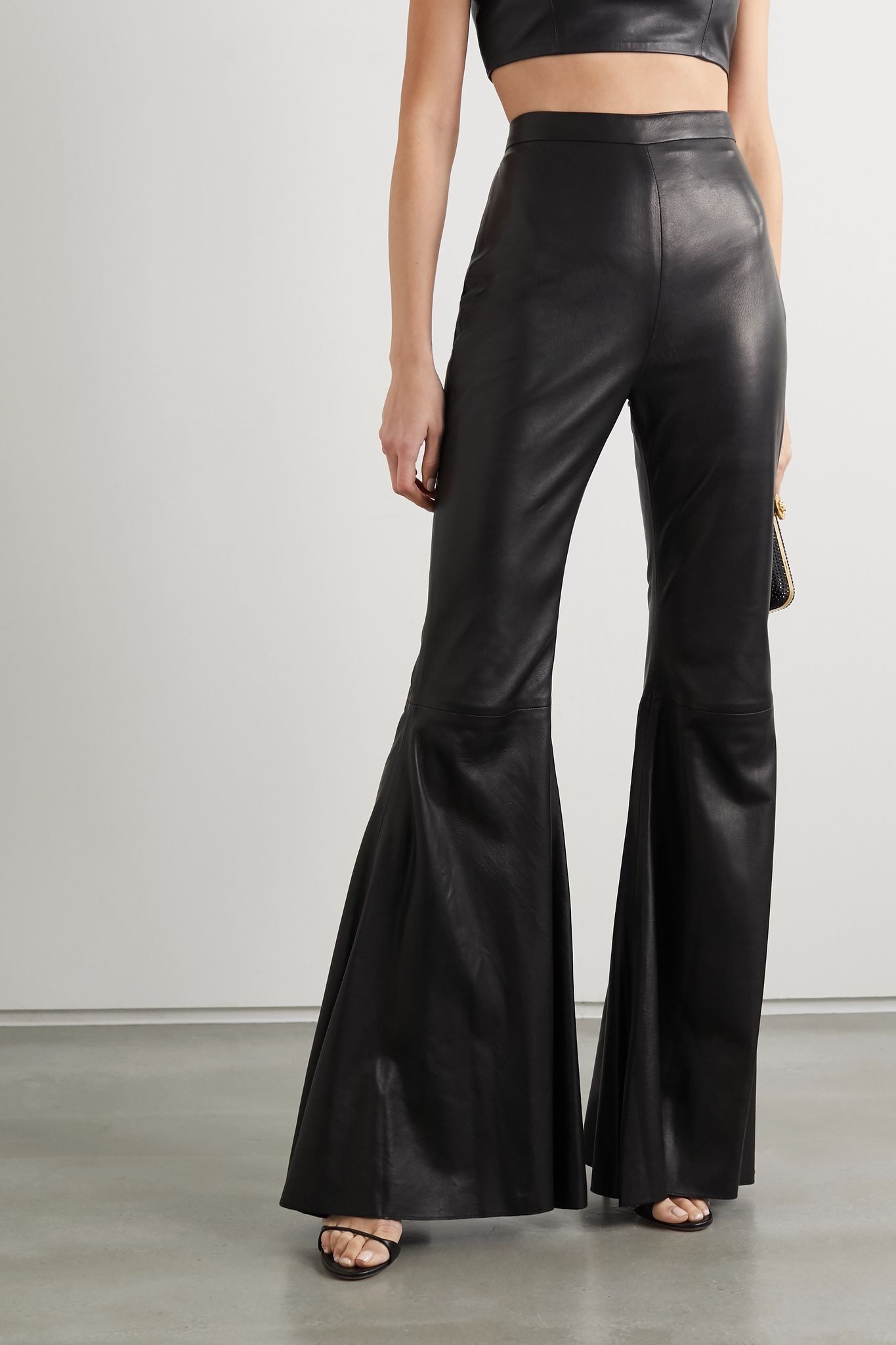 Leather flared pants - 3