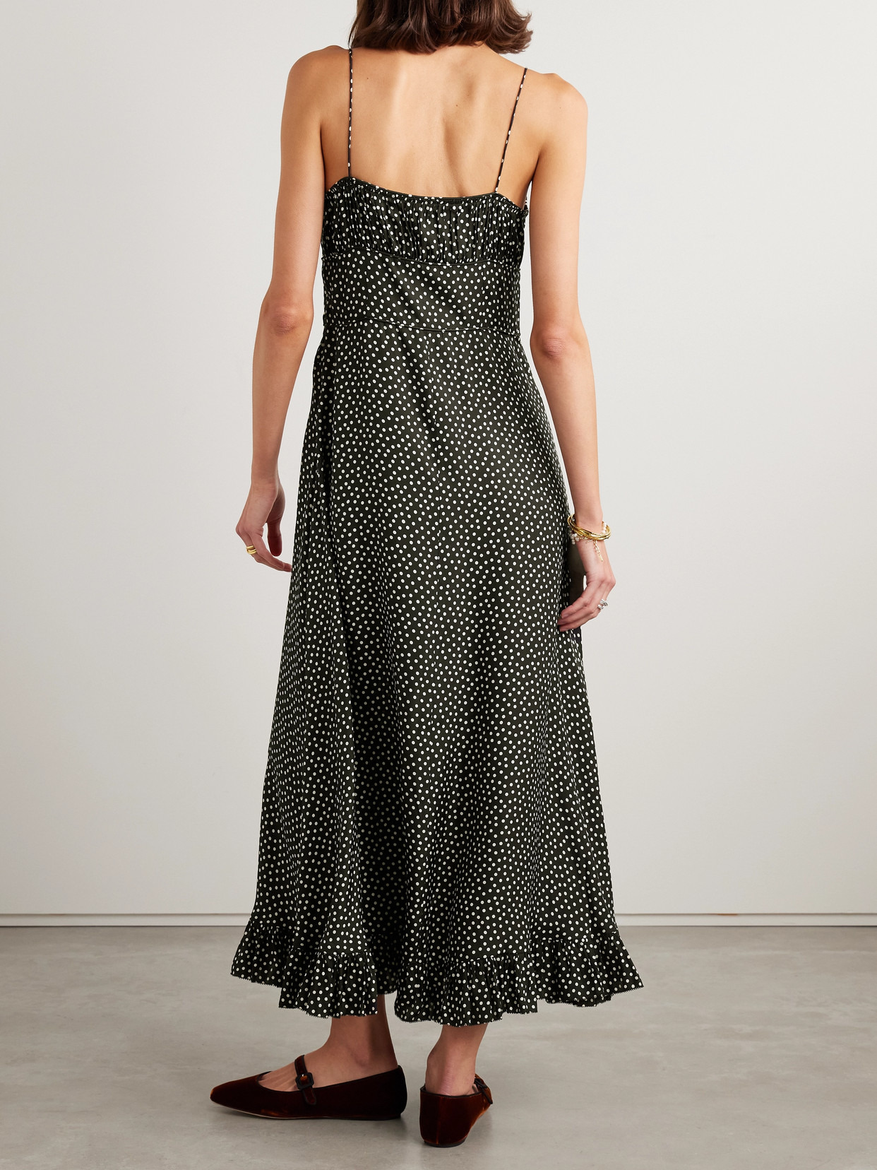 Rosaria Polka-dot Silk-blend Midi Dress - 3
