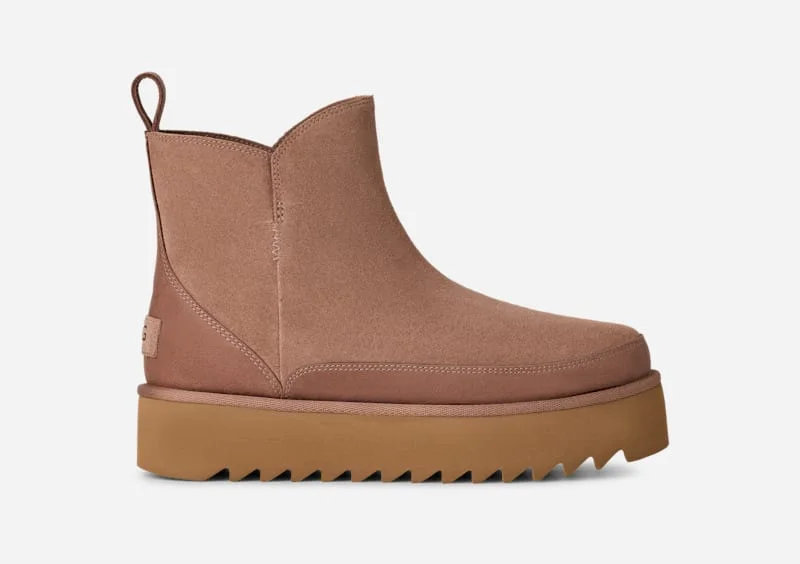 ® Women's Alina Mini Platform Suede/Leather Classic Boots in Rocky Oak - 1