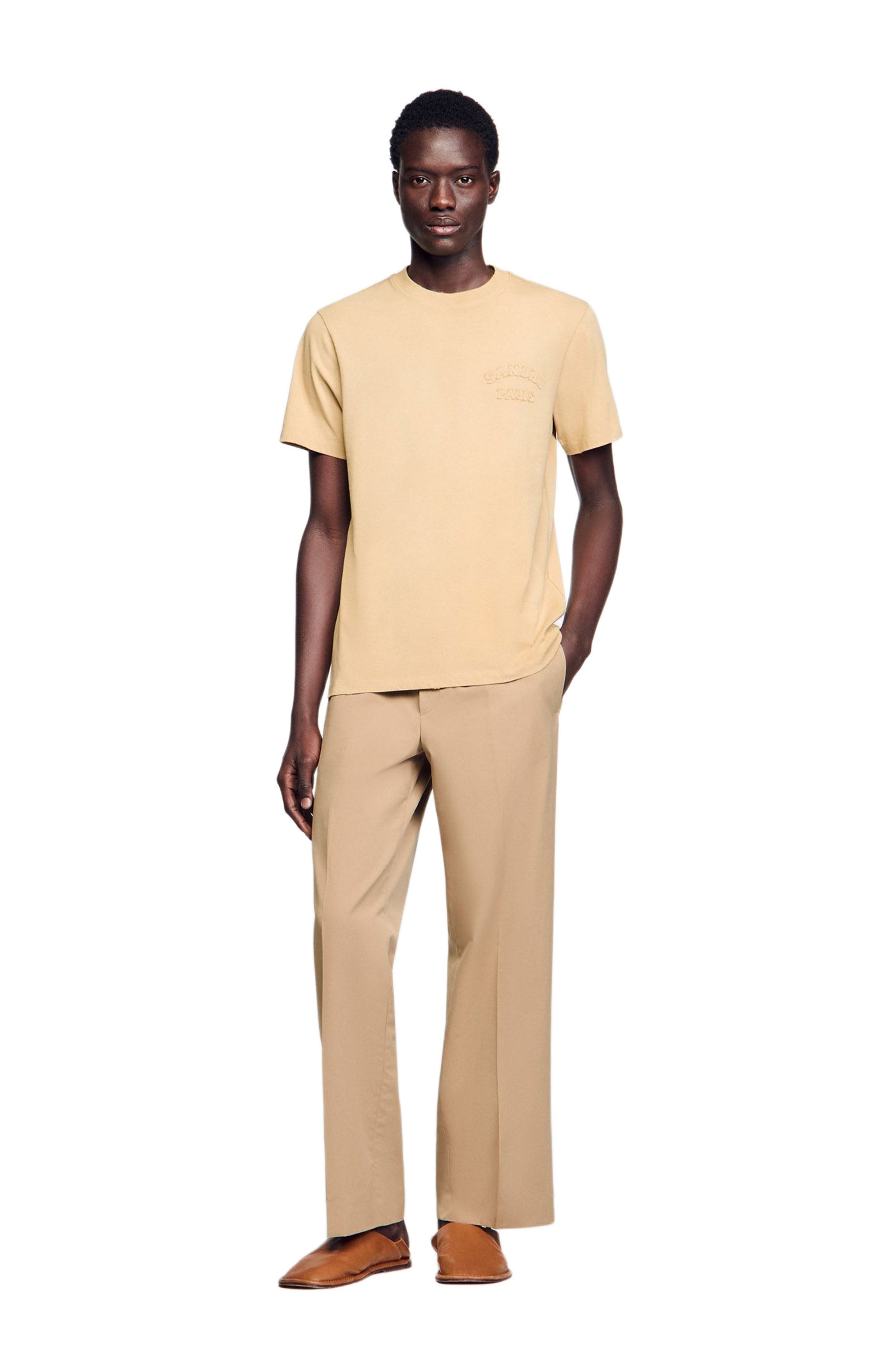 SANDRO Worn-effect T-shirt in Sand. at Nordstrom - 6