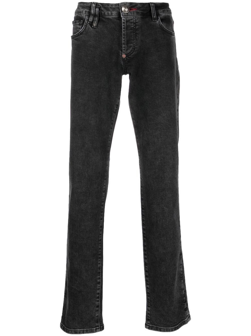 straight-cut leg denim trousers - 1