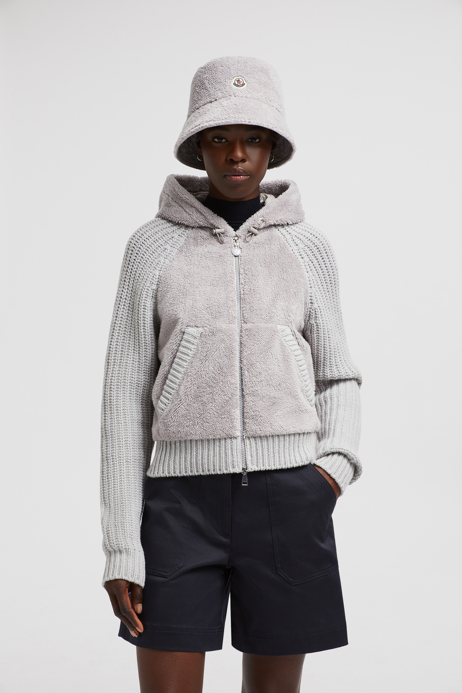 Moncler Padded Wool & Teddy Zip-up Hoodie | REVERSIBLE