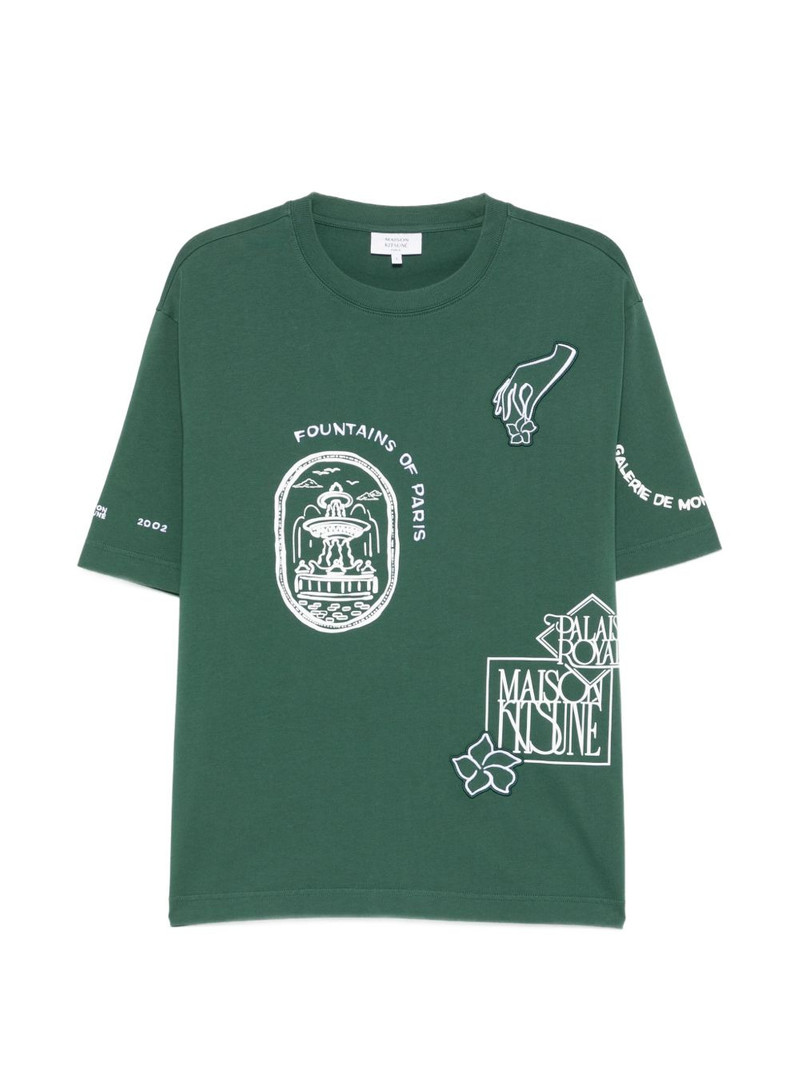 Art Nouveau stamp-print T-shirt 1