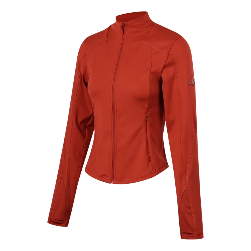 (WMNS) adidas Long Sleeves Zipper Top 'Red' JM8867 - 1