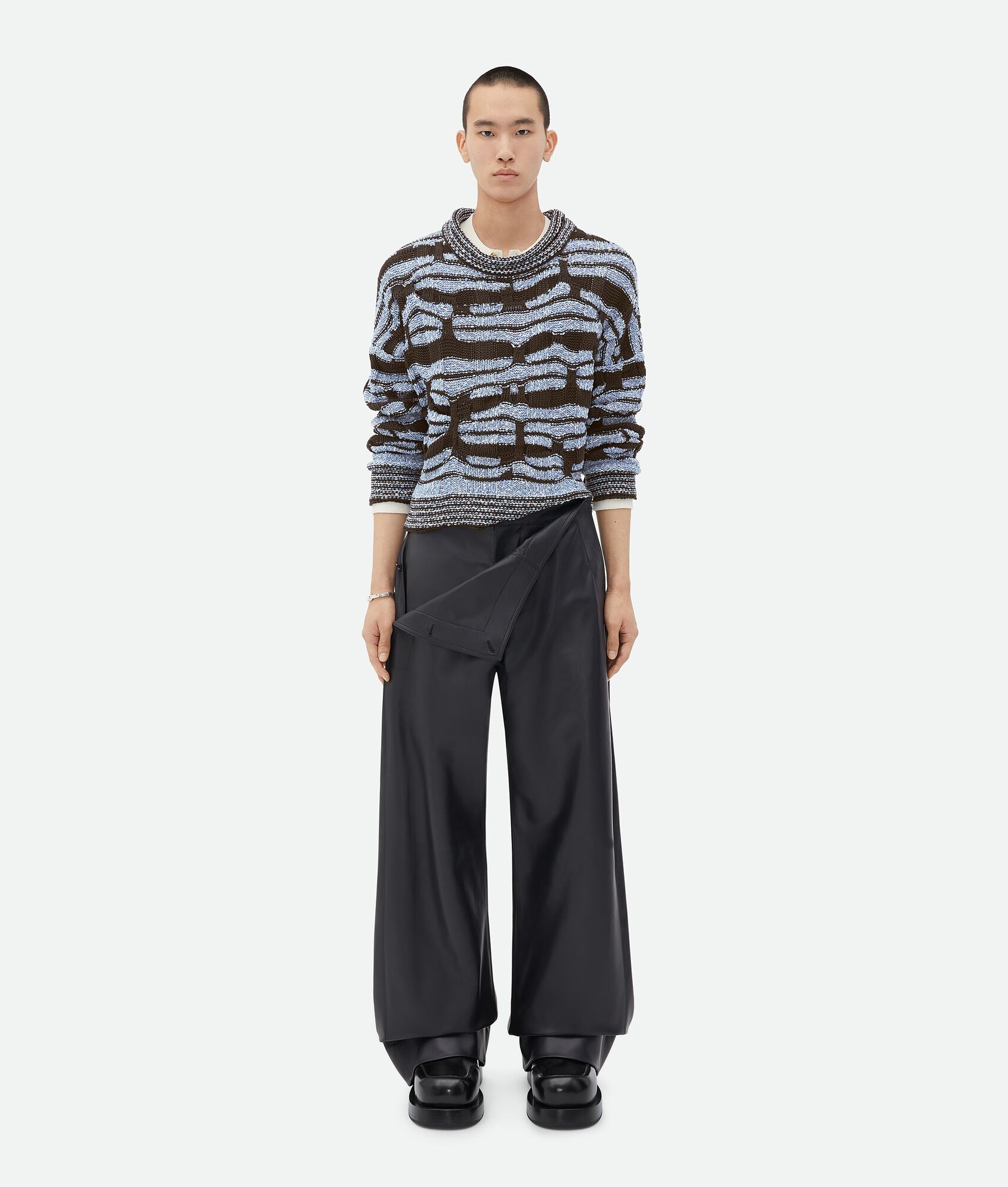 Distorted Stripe Cotton Jumper - 4