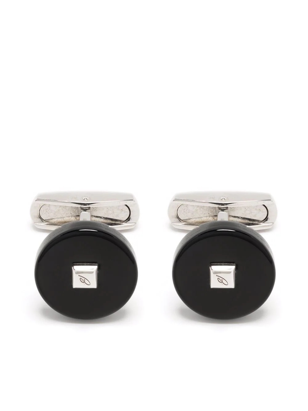 embossed logo-motif cufflinks - 1