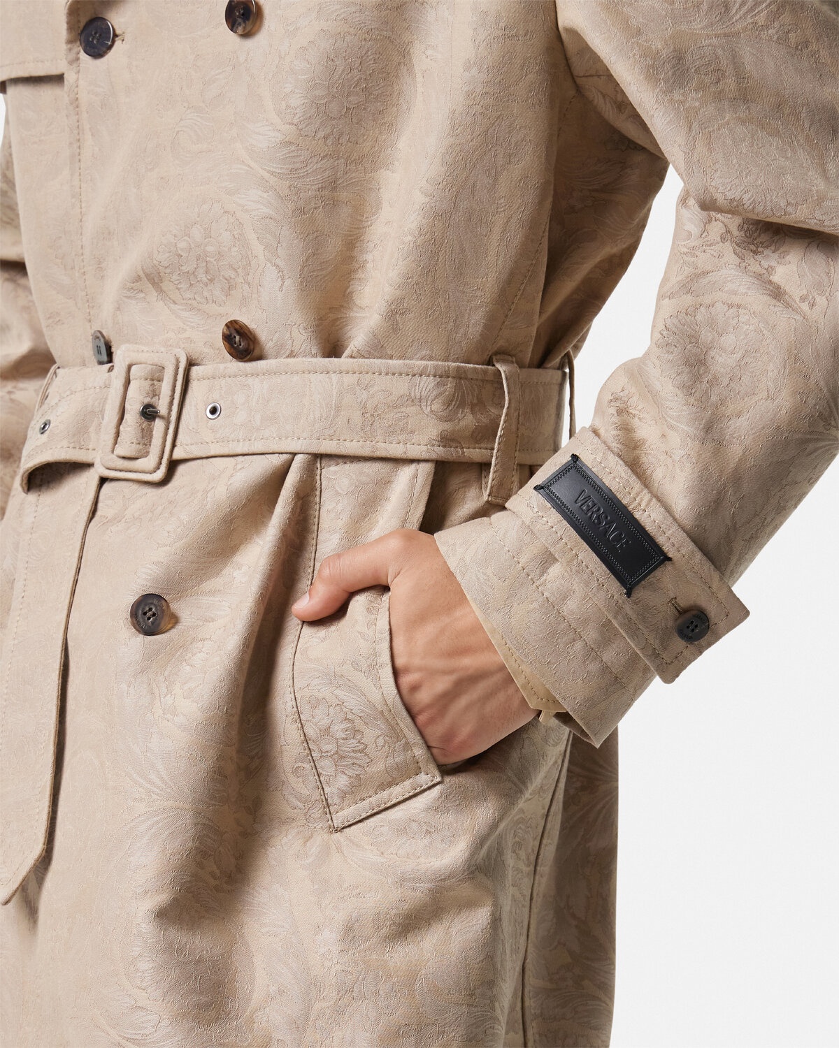 VERSACE Barocco Jacquard Trench Coat | REVERSIBLE