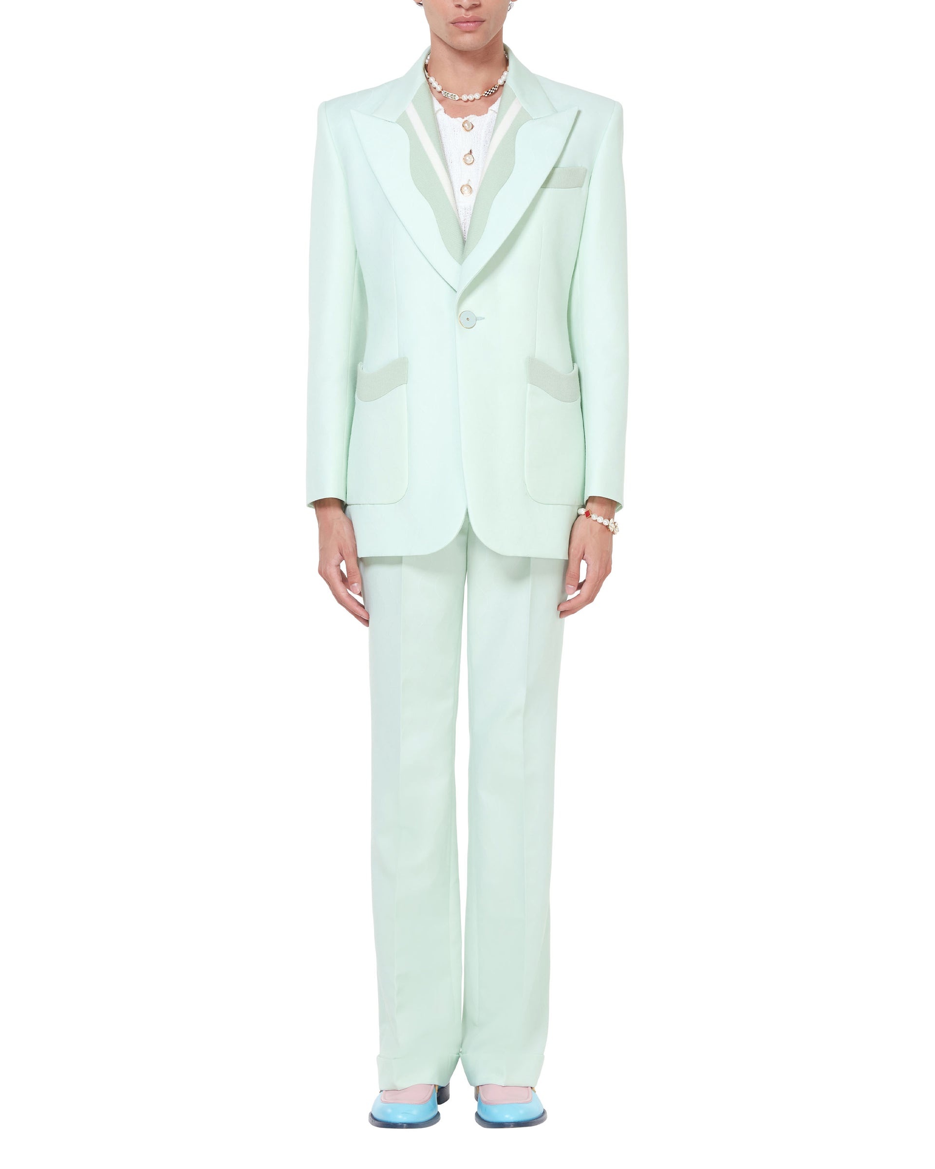 Mint Memphis Pinstripe Trousers - 1