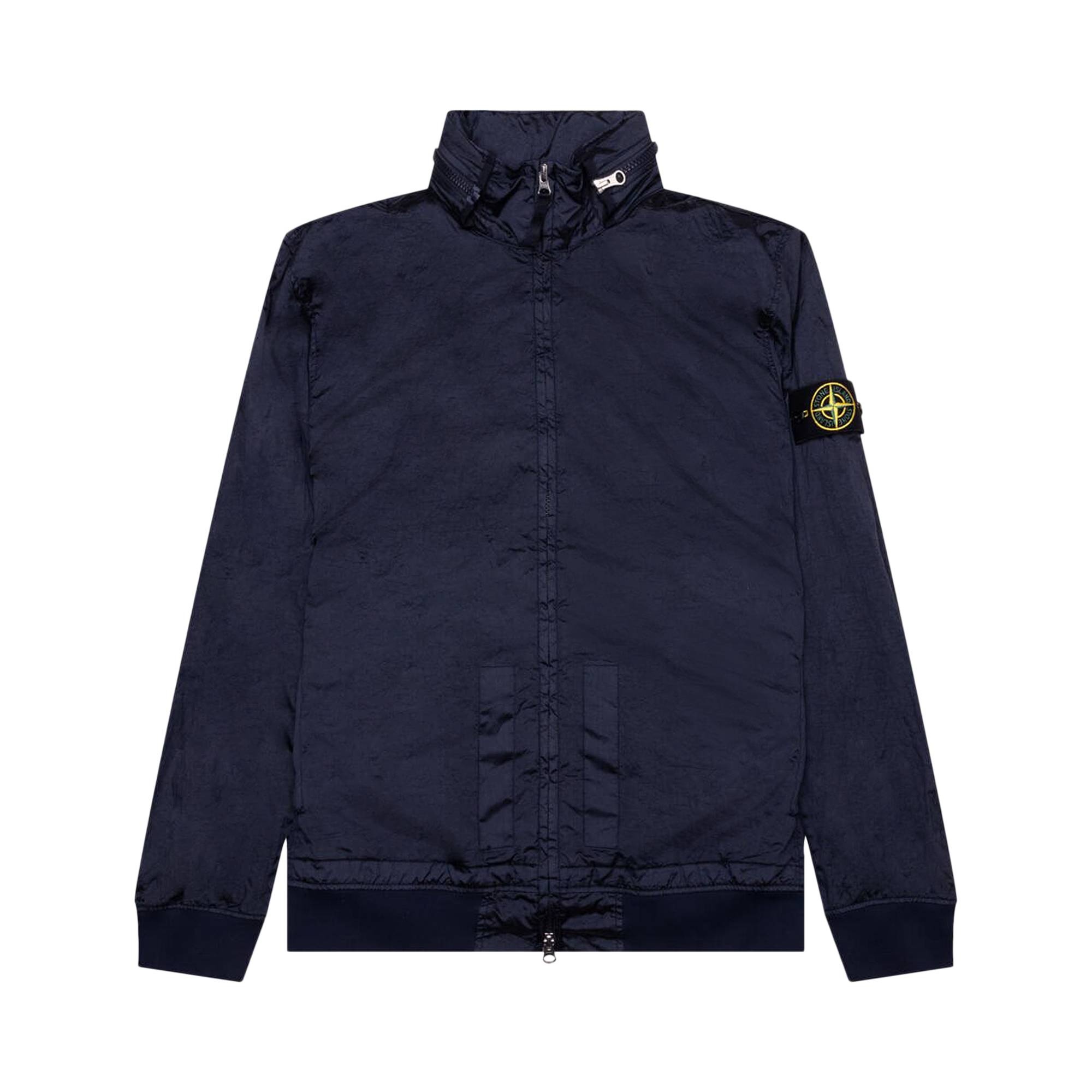 Stone Island Waffen Patch Foldable Hooded Zip Up Jacket 'Navy Blue' - 1