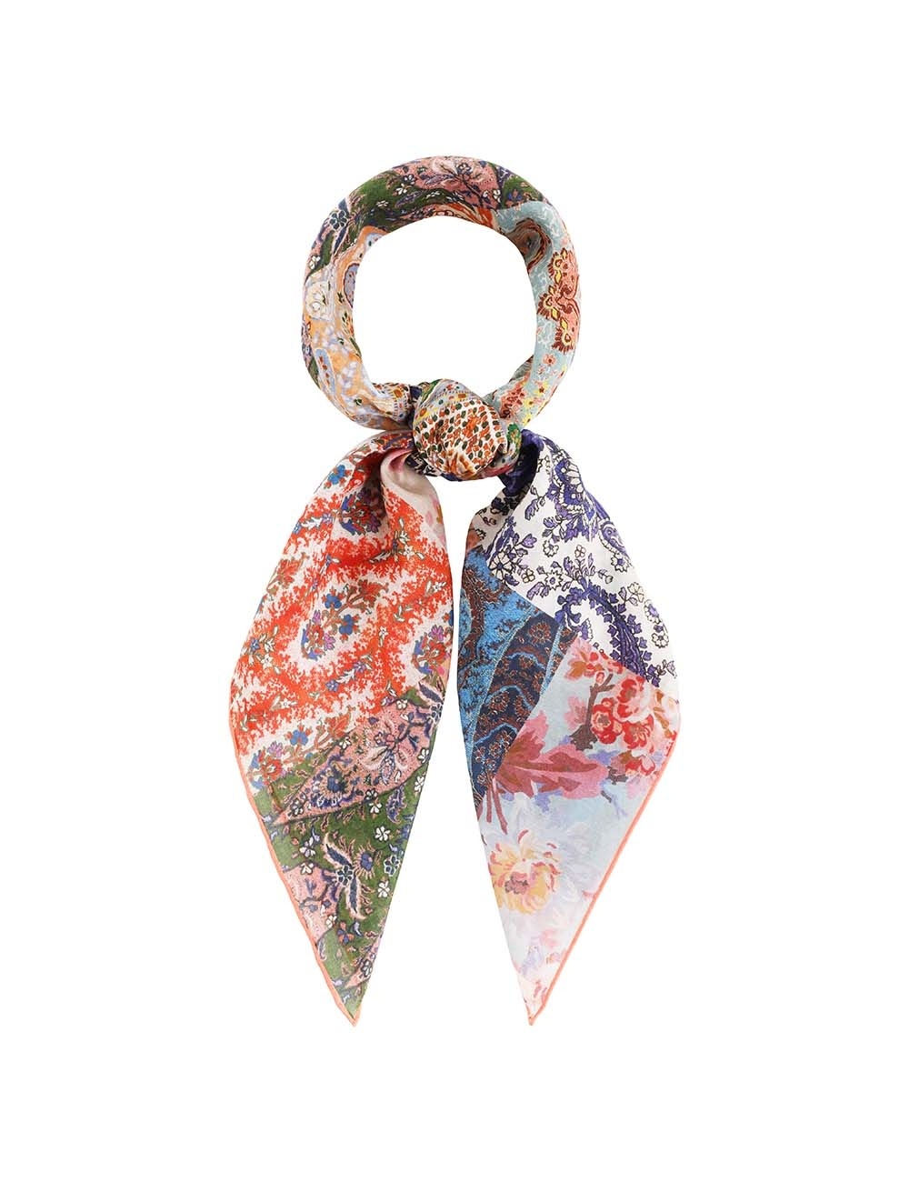 SILK COTTON SQUARE SCARF - 1