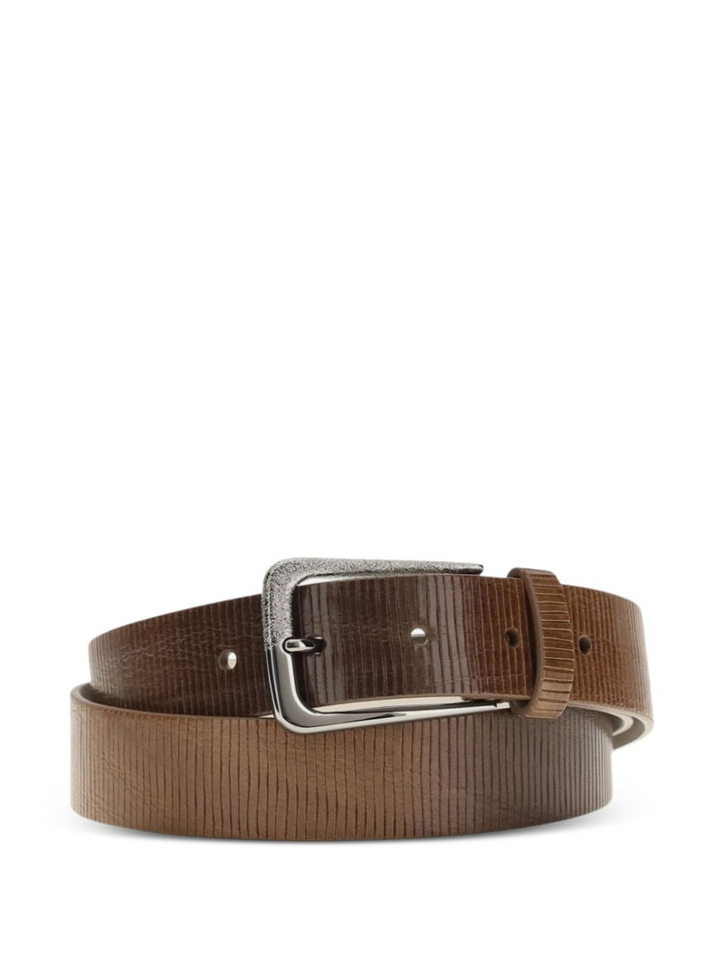 textured buckle leather belt 1