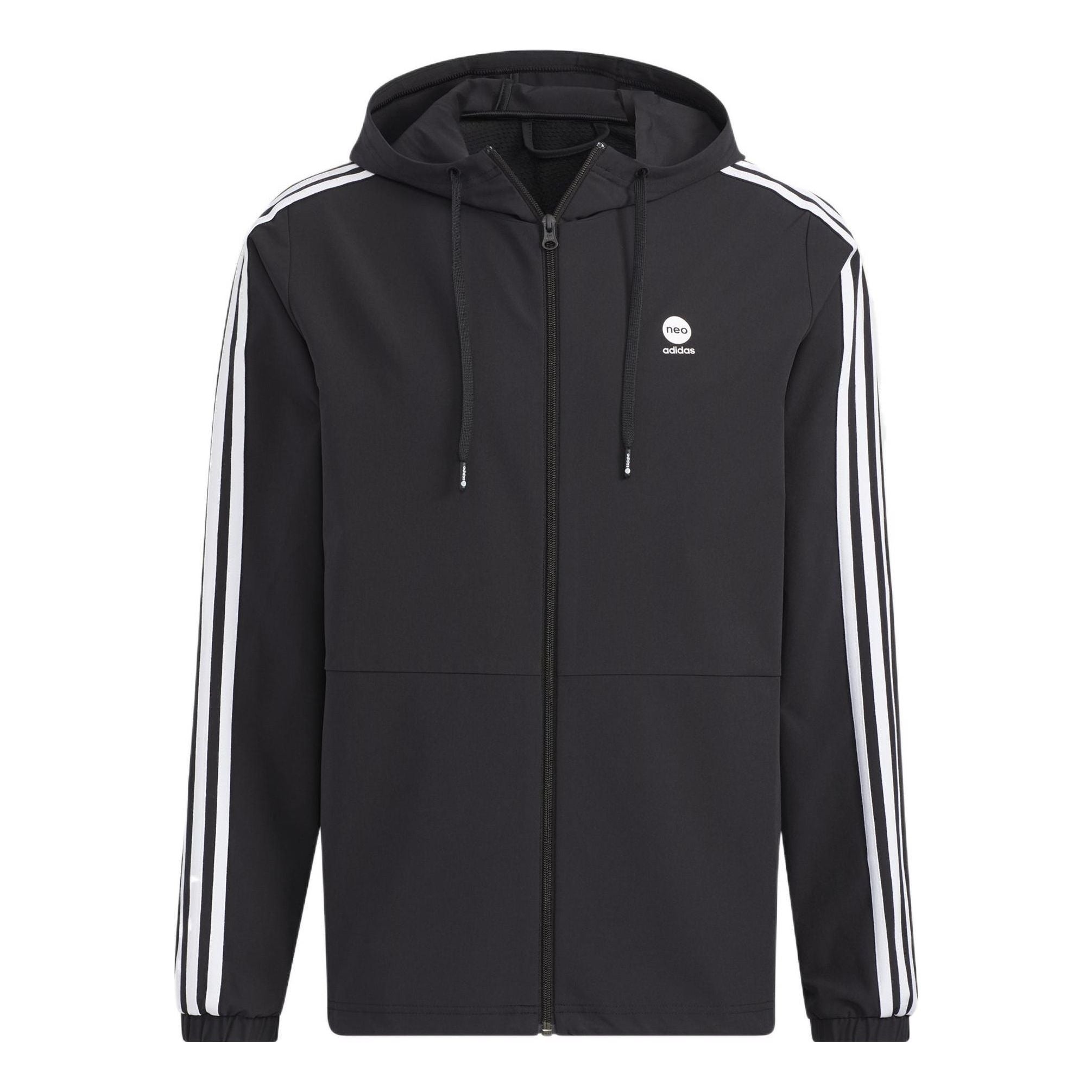 adidas neo Stripe Hooded Jacket Black HD4670 - 1