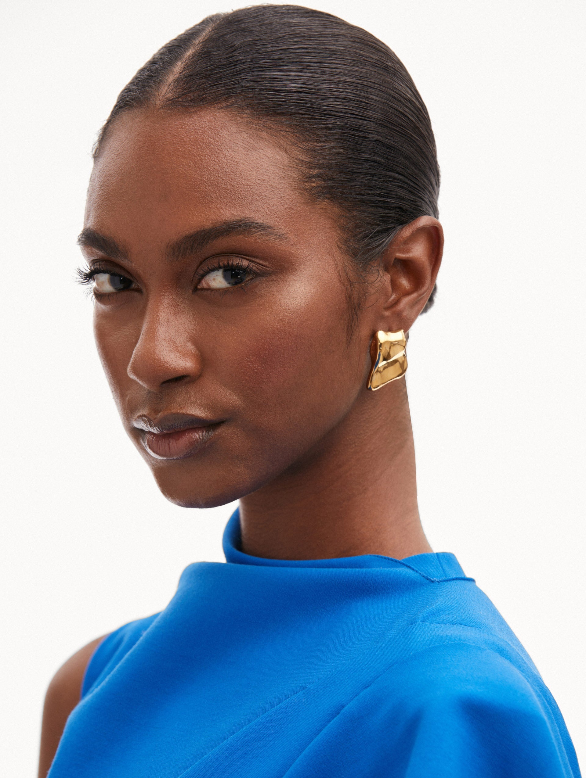 SCULPTED METAL CLIP-ON EARRINGS - 2