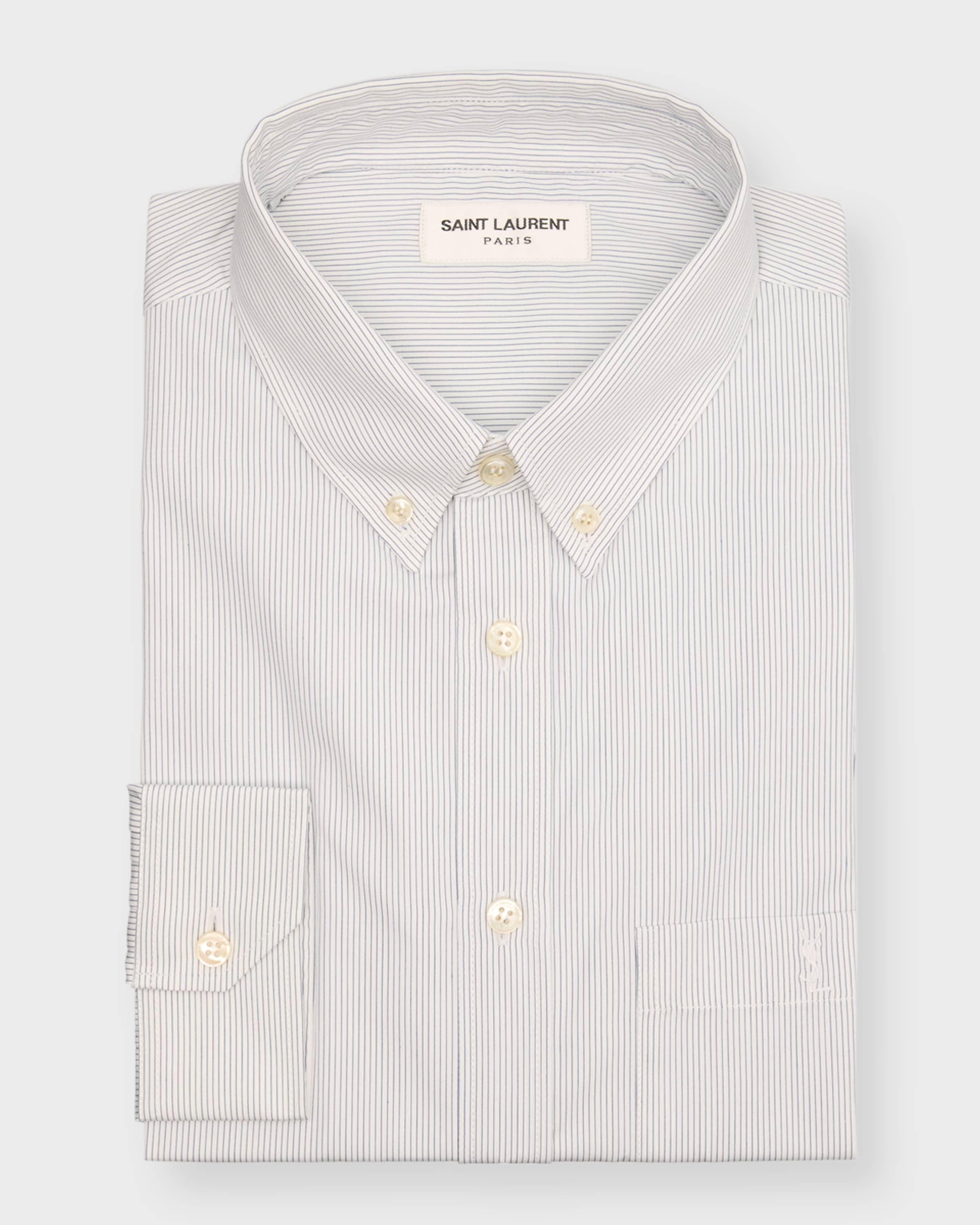 Men's Striped Poplin Dress Shirt - 1