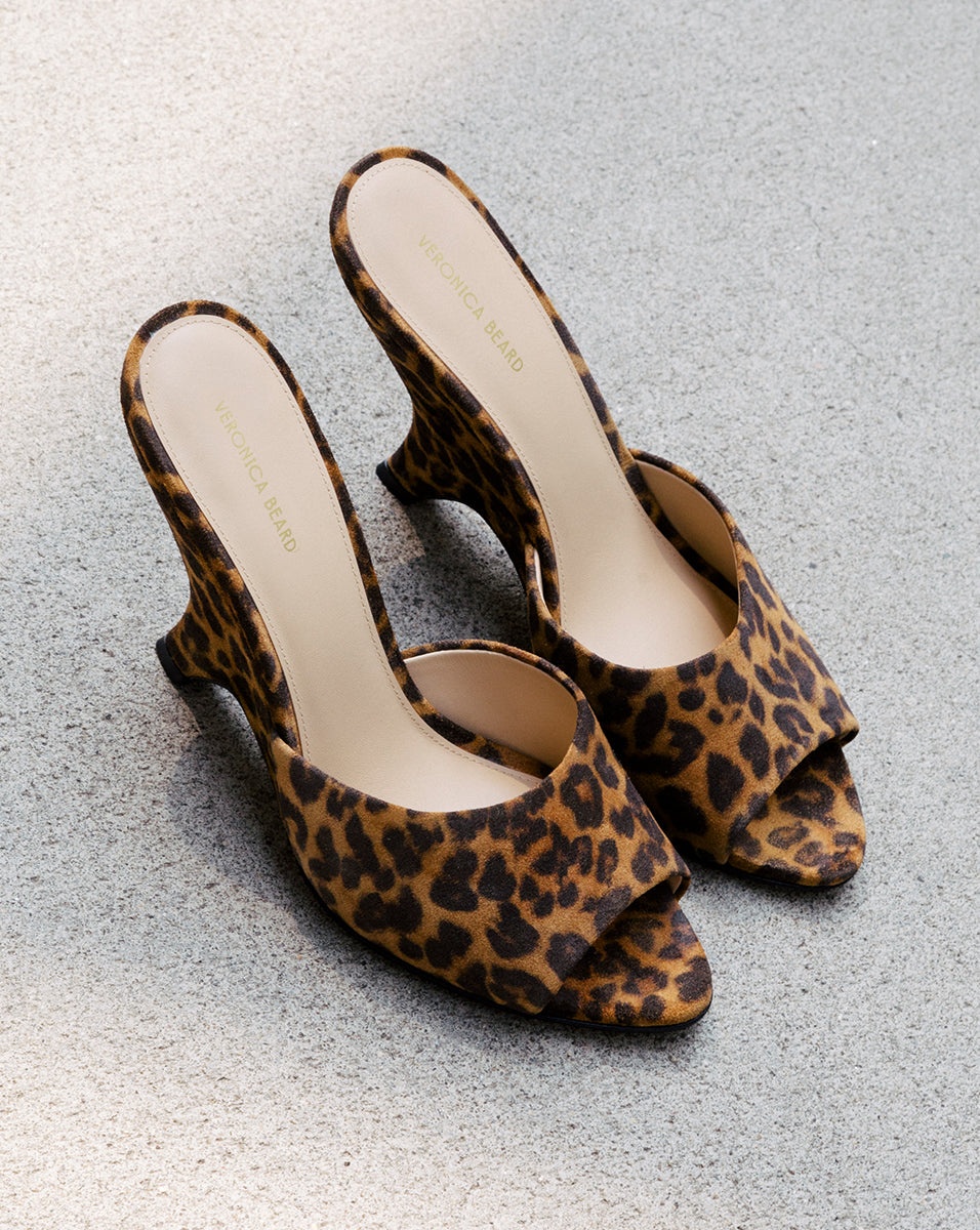 MILA LEOPARD SUEDE SCULPTED WEDGE SLIDE SANDAL - 5
