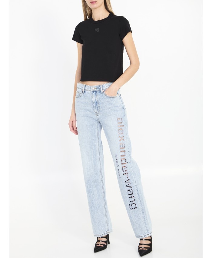 【関税&送料込】Alexanderwang.T Jeans Cut Out Alexander Wang Cut out-logo Jeans | Black | FARFETCH