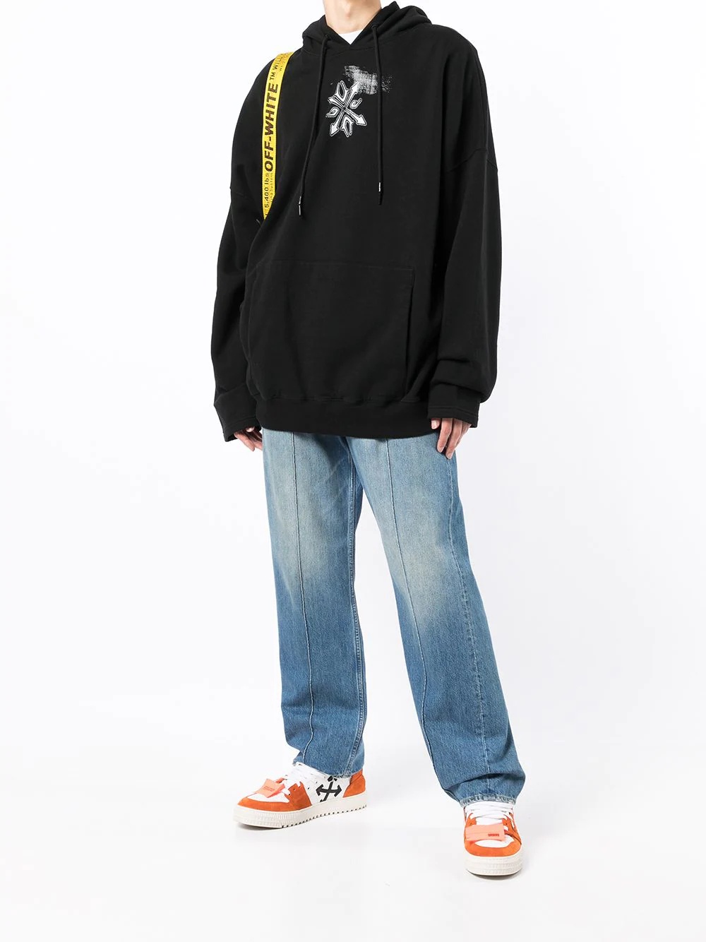 Arrows logo-print cotton hoodie - 2