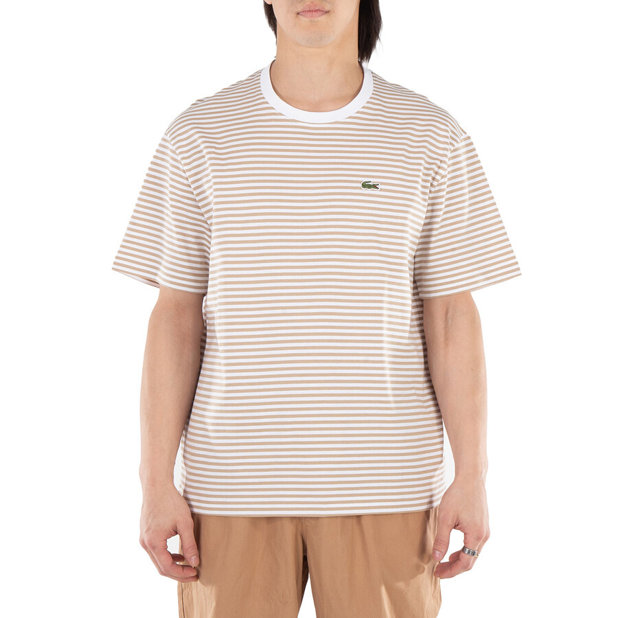 Lacoste Striped Crew Neck Cotton T-Shirt - 1