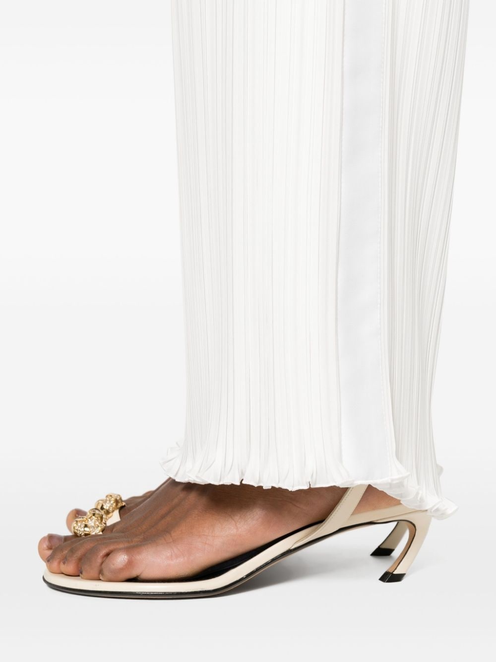 straight-leg pleated trousers - 5