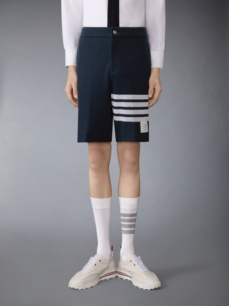 Thom Browne DOUBLE FACE KNIT 4-BAR BERMUDA SHORTS outlook