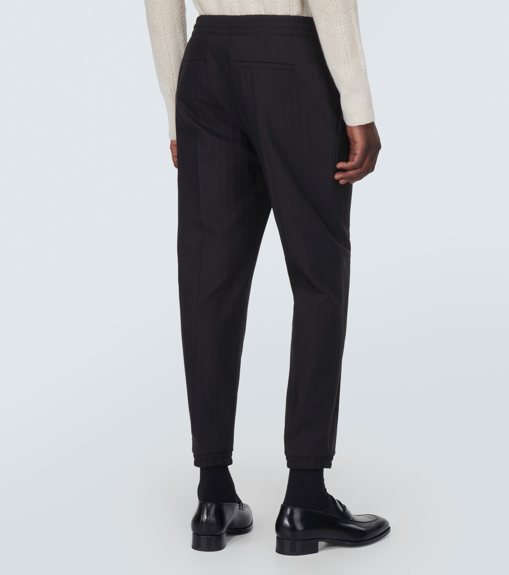 Wool and cotton tapered pants - 4