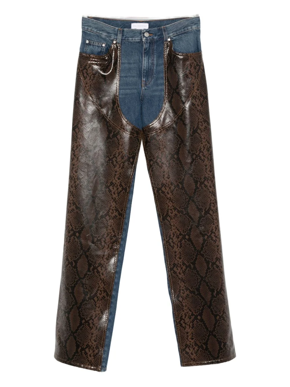 snakeskin-panel jeans - 1