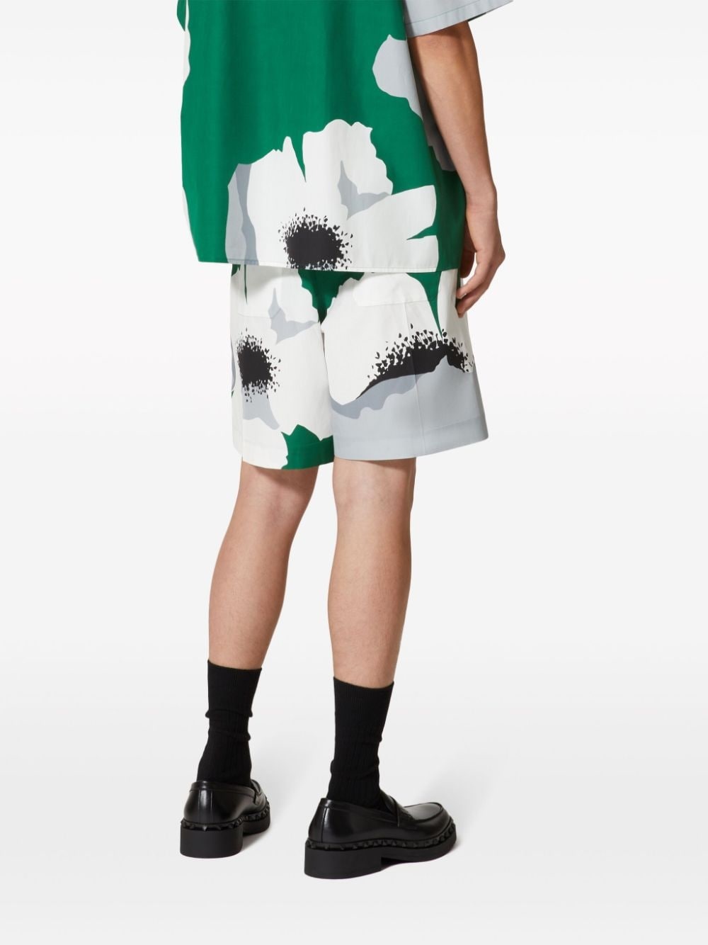 Flower portrait cotton shorts - 2