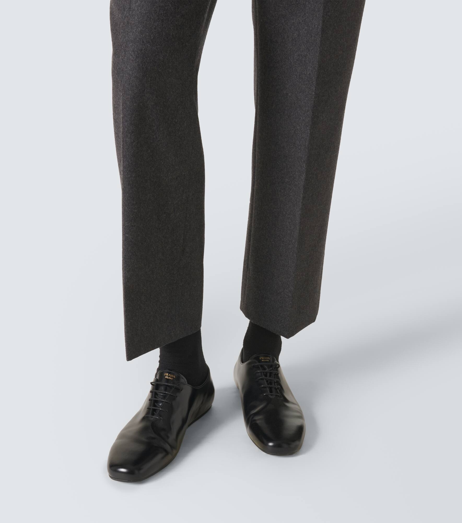Wool flannel cropped straight pants - 6
