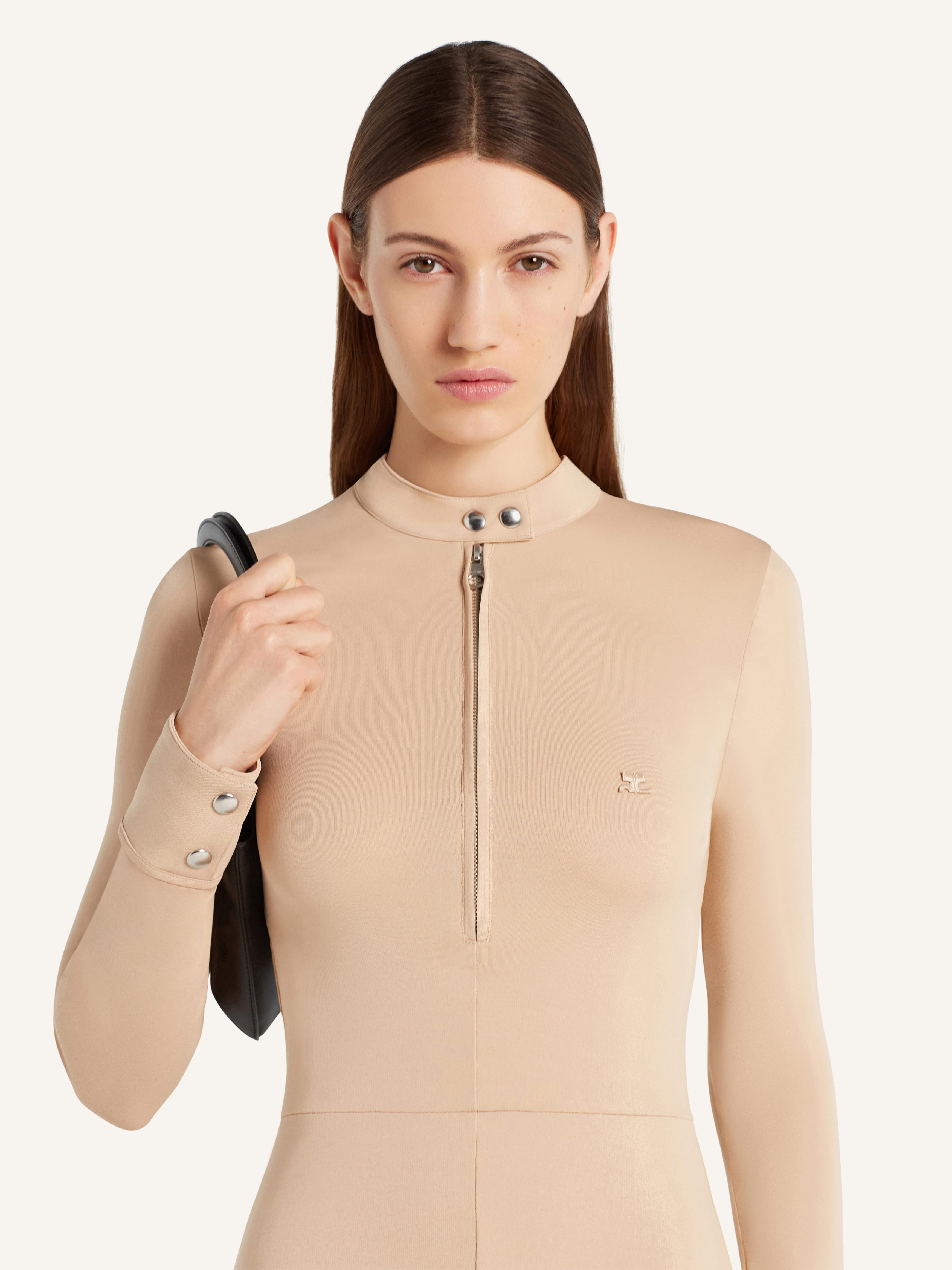 BIKER CREPE JERSEY ZIPPED DRESS - 5