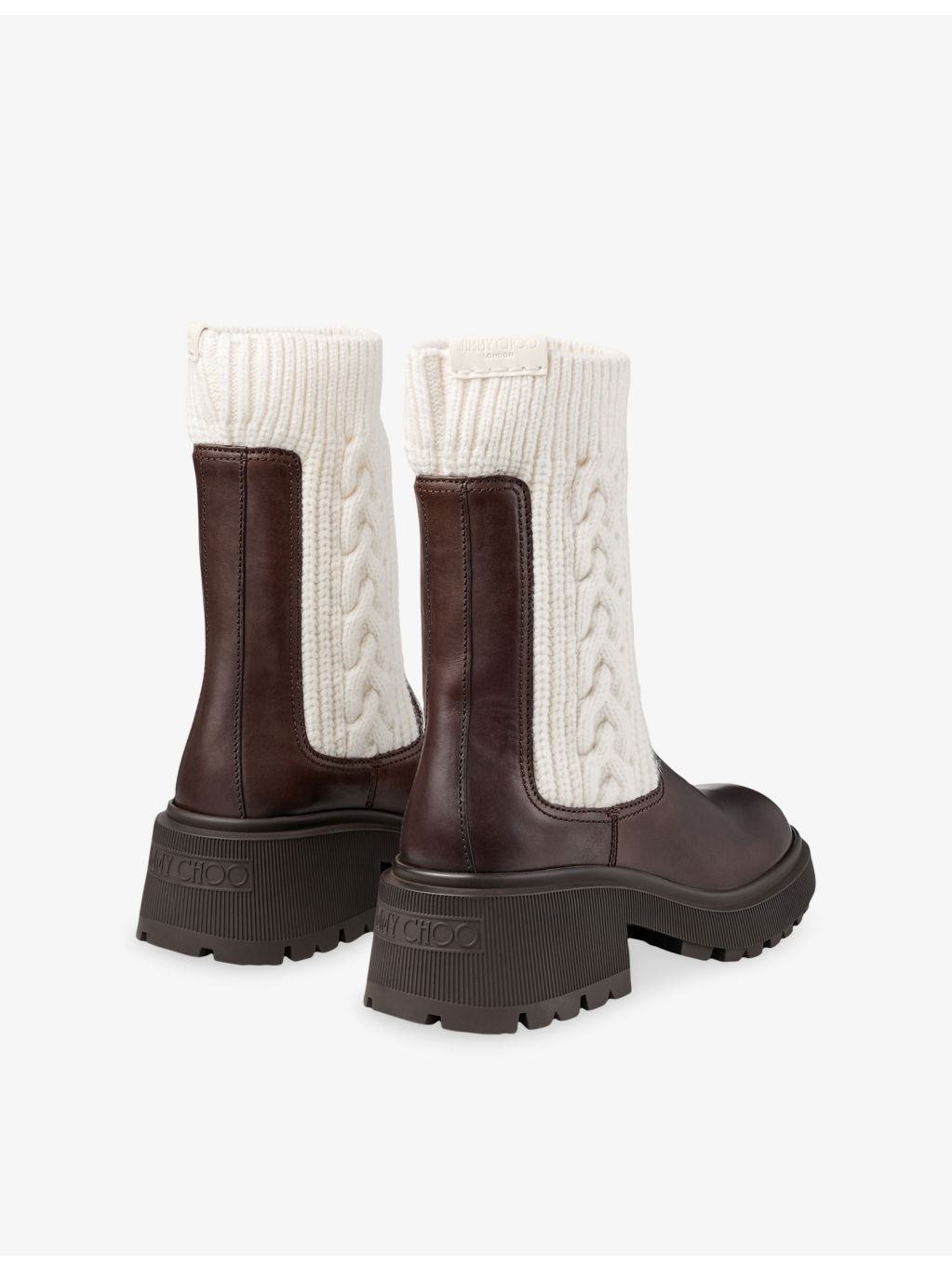 Tamia Knitted And Leather Ankle Boots - 3