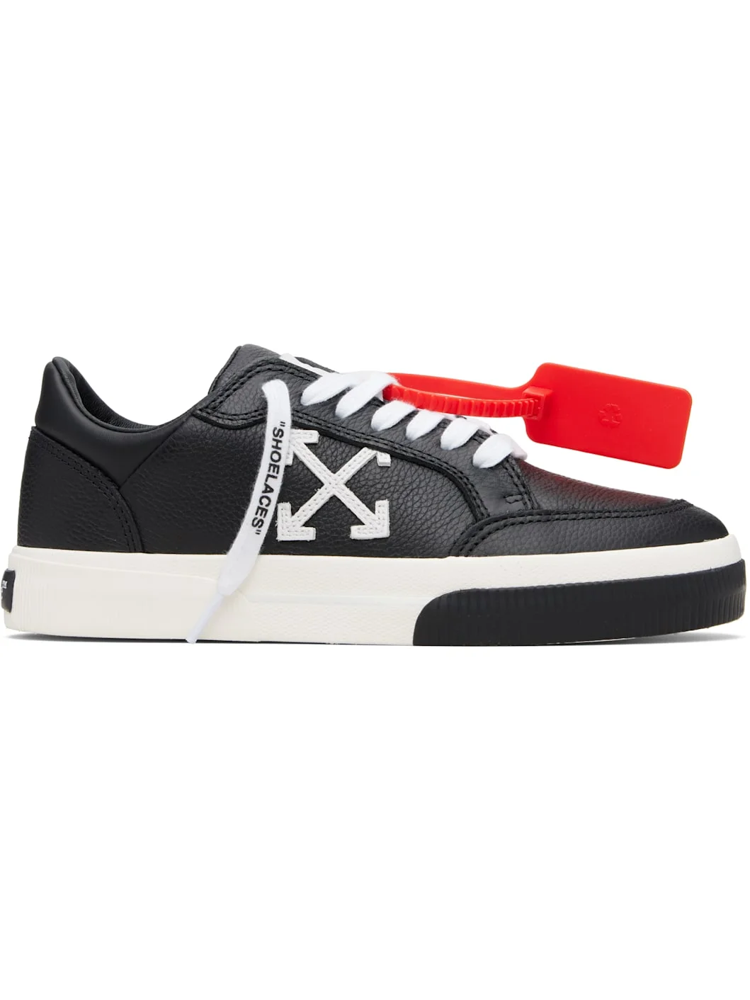 Black Vulcanized Low Calf Sneakers - 1
