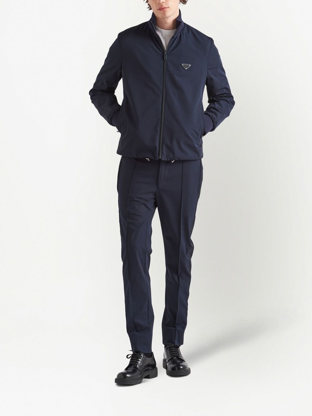 triangle-logo zip-up jacket - 2