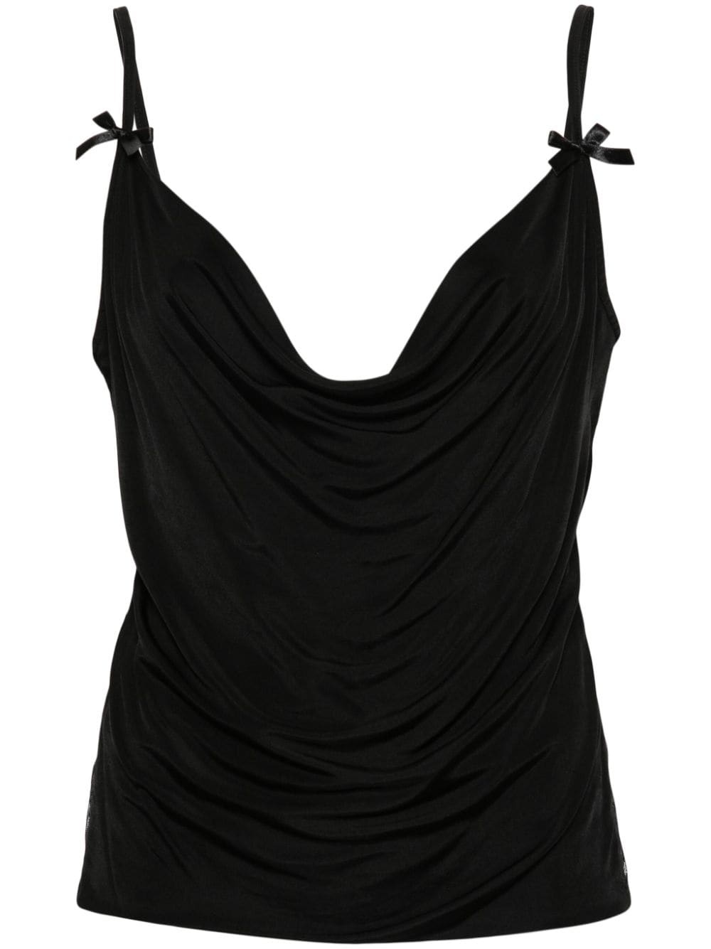 bow-detail draped top - 1