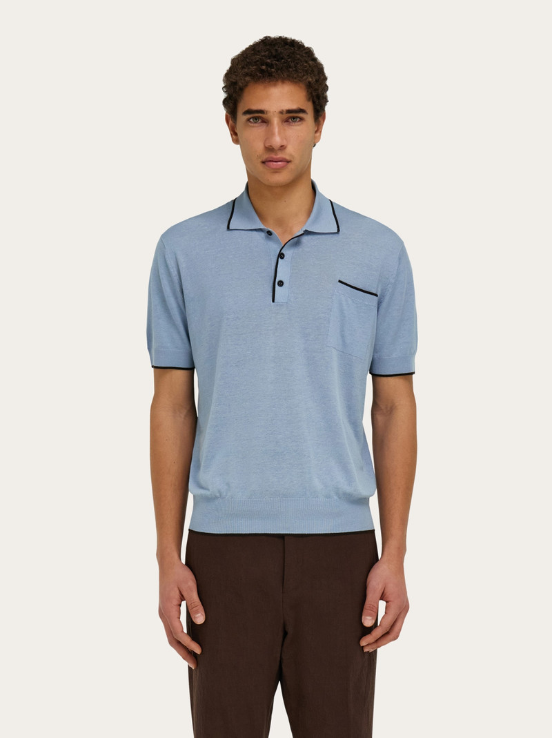 FERRAGAMO Knitted polo with contrasting trims outlook