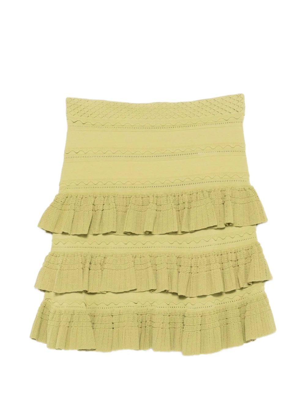 ruffled-trime mini skirt - 1