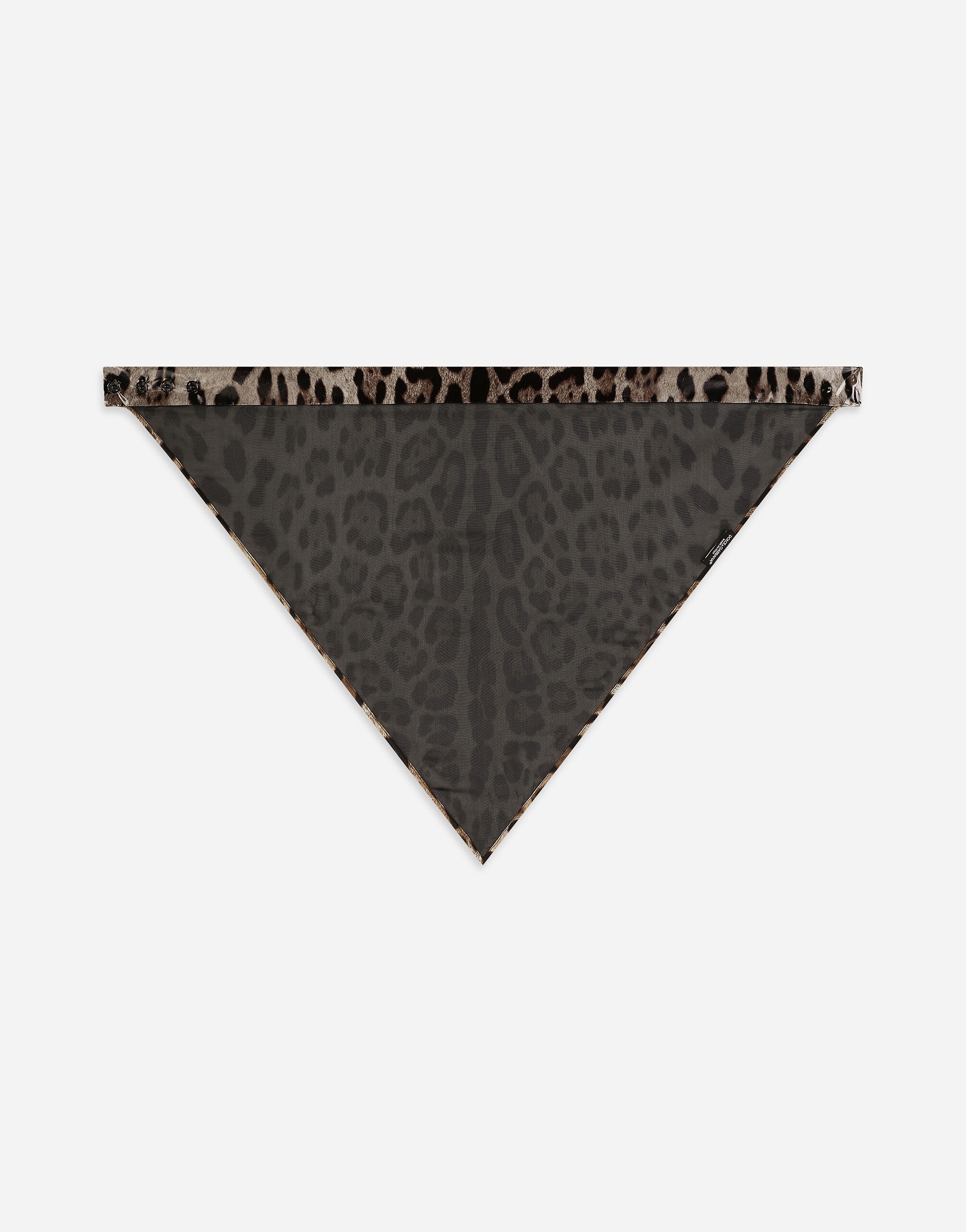 Leopard-print coated satin triangle veil - 3