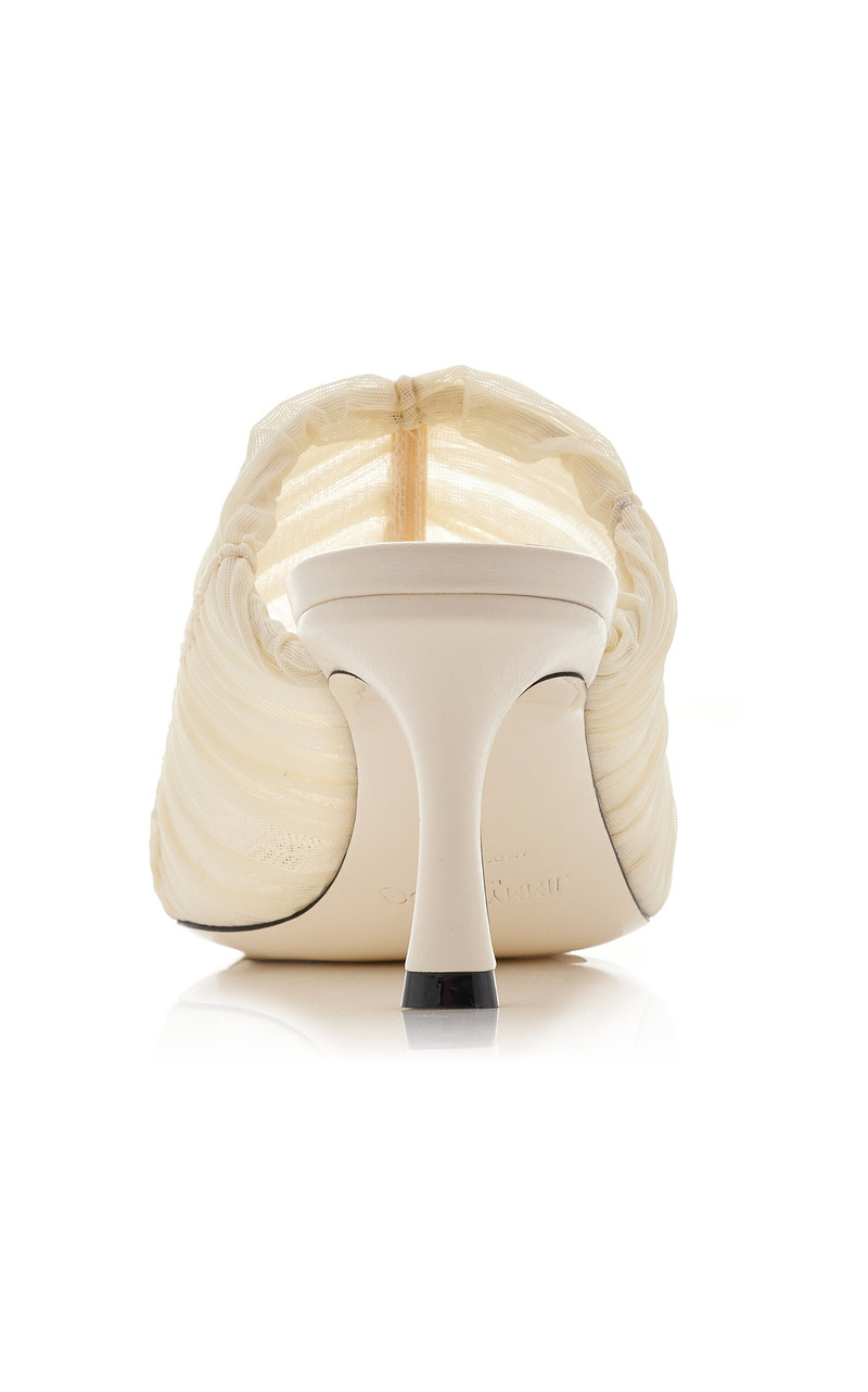 Lotta Ruched Tulle Mules white 3