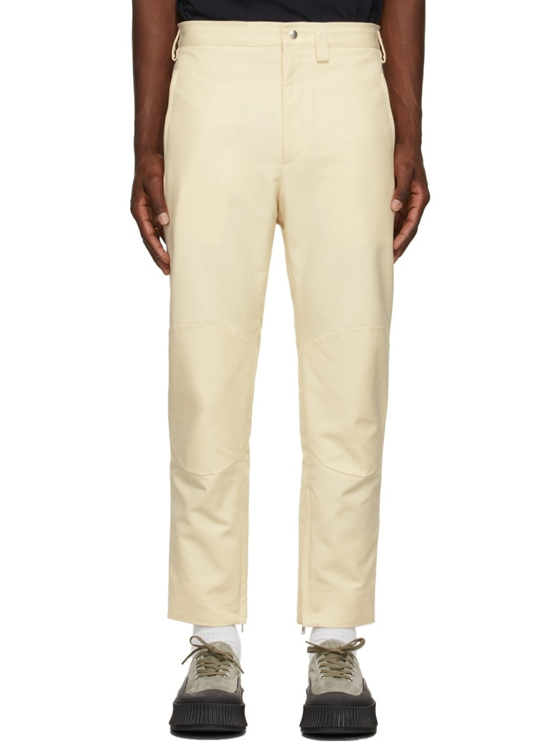 Off-White Cotton Zipped Ankle Trousers - 1