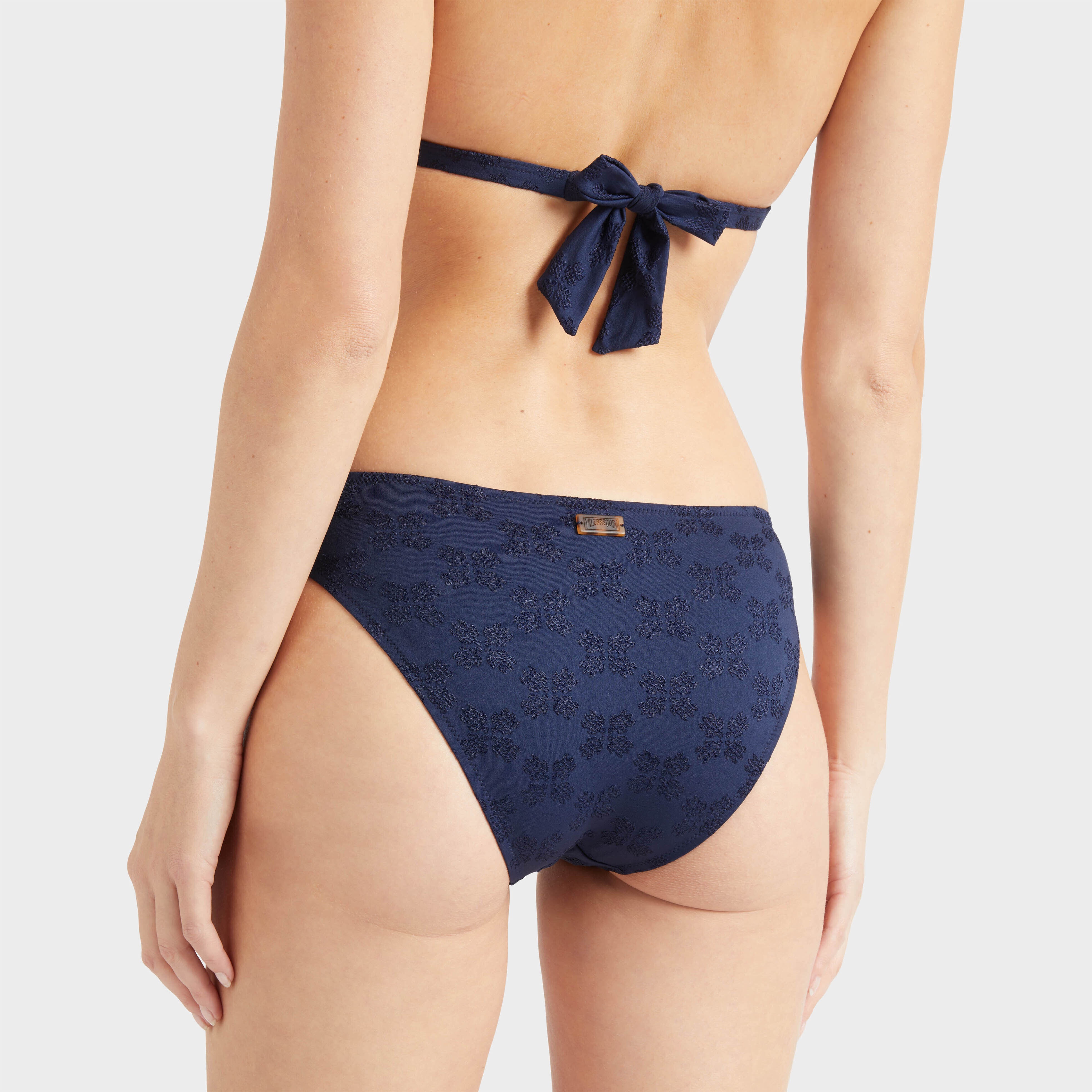 Women Midi Brief Bikini Bottom Turtle Monogram - 6