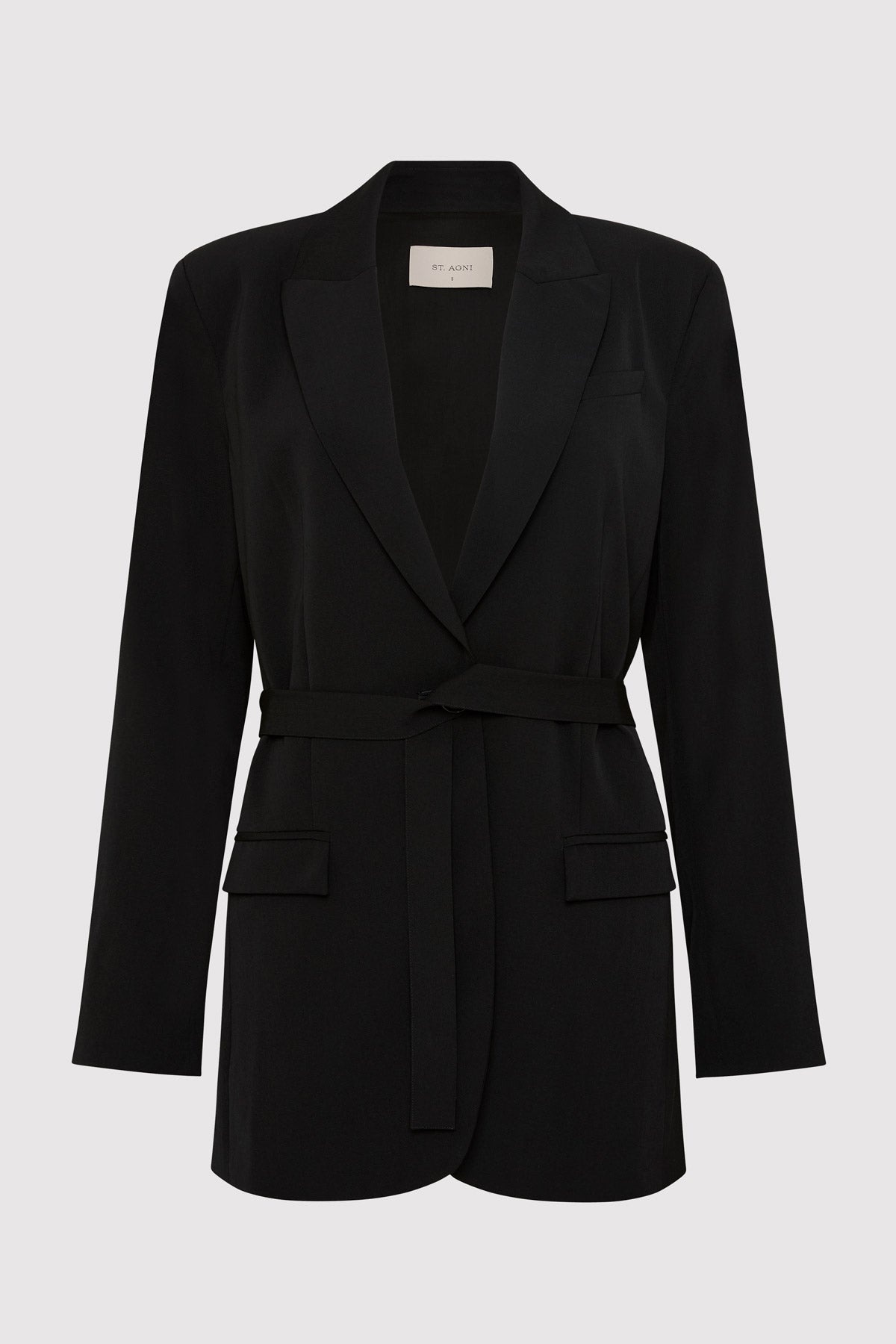 Belt Detail Blazer - Black - 1