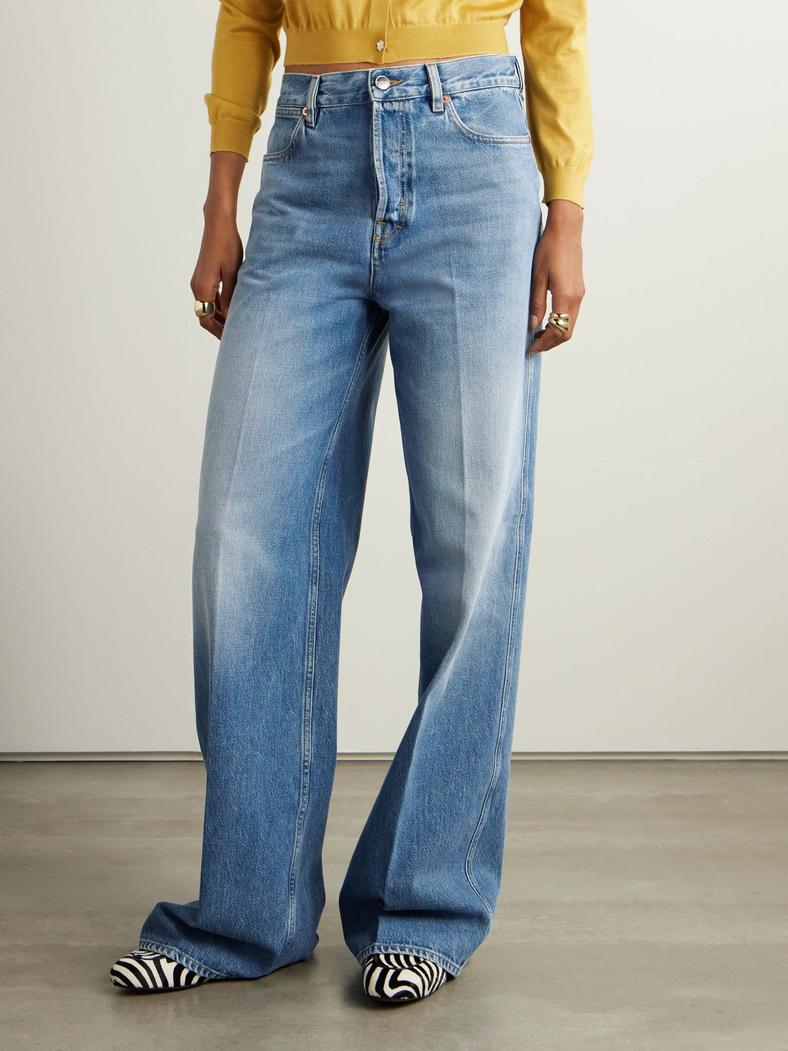 Lido high-rise wide-leg jeans Blue - 3
